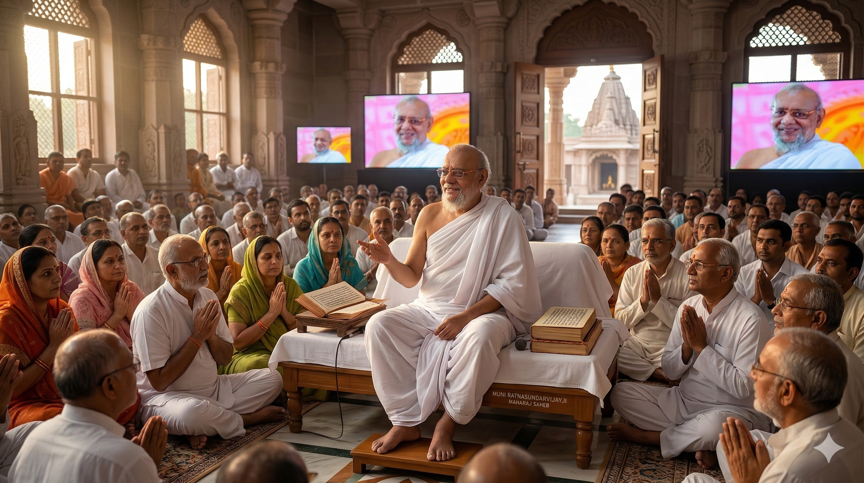 Maharaj Saheb delivering a discourse